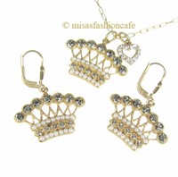 （画像用） クラウン　ピアス　仏製