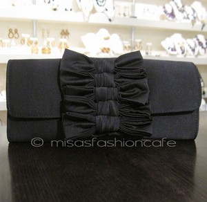 （画像用） サンティSANTI リボン クラッチ兼ショルダーバッグ