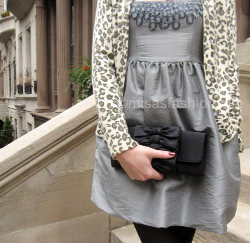 （画像用） サンティSANTI リボン クラッチ兼ショルダーバッグ