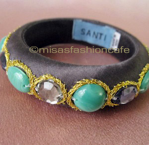 （画像用） SANTI サンティ　バングル グリーン ジュエル