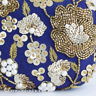 （画像用） ＳＡＮＴＩサンティ　クラッチ 金＆パールの花刺繍