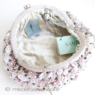 （画像用） SANTI サンティ　バッグ ピンク・パールのお花