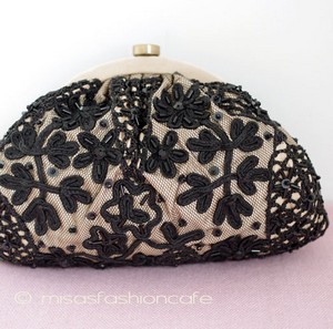 （画像用） SANTI サンティ クラッチ 　ブラック花レース