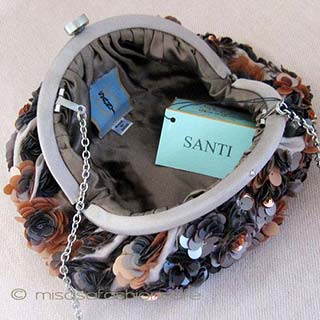 （画像用） SANTIサンティ クラッチ 　カフェ・フラワー