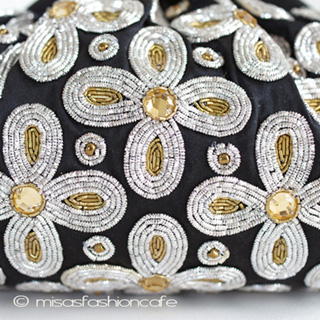 （画像用） ＳＡＮＴＩサンティ　バッグ 　針刺繍の花（Black）