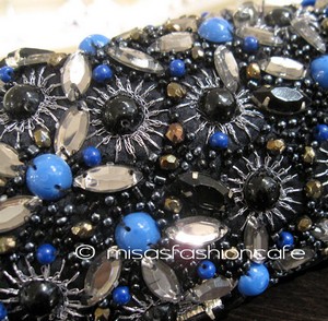 （画像用） SANTI サンティ クラッチ ロイヤルブルー・フラワー