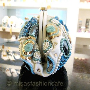 （画像用） SANTI サンティ クラッチ ブルー花火