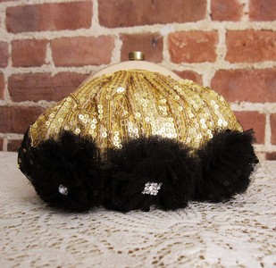 （画像用） SANTI サンティ クラッチ ゴールド&BLK （大）