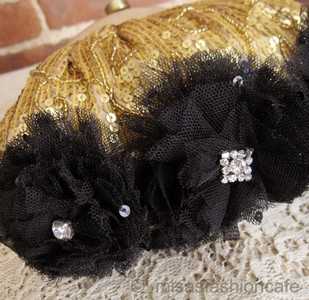 （画像用） SANTI サンティ クラッチ ゴールド&BLK （大）