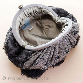 （画像用） SANTI サンティ クラッチ グレーｘBLKフラワー