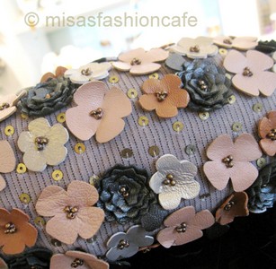 （画像用） SANTI サンティ クラッチ 　レザー・花・デニム