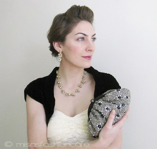 （画像用） SANTI サンティ クラッチ 　ジュエル・フラワー