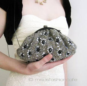 （画像用） SANTI サンティ クラッチ 　ジュエル・フラワー