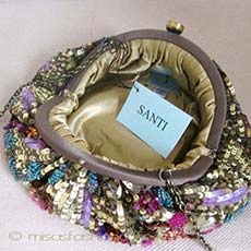 （画像用） SANTI サンティ クラッチ 　全面お花刺繍