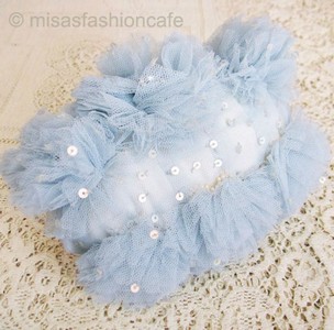 （画像用） SANTI サンティ クラッチ ベビーブルーフラワー（小）