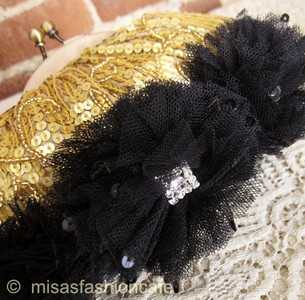 （画像用） SANTI サンティ クラッチ 　ゴールド&BLK