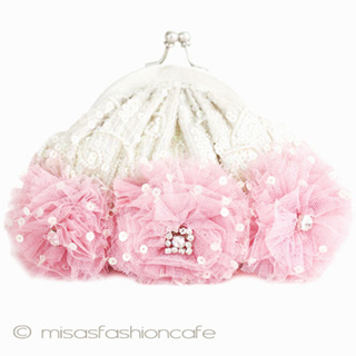 （画像用） SANTI サンティ クラッチ 　ピンクフラワー（小）