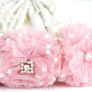 （画像用） SANTI サンティ クラッチ 　ピンクフラワー（小）