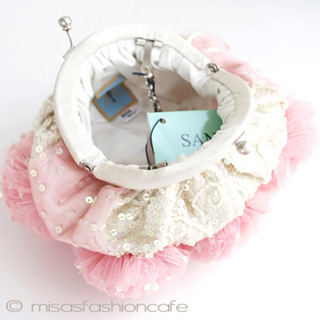 （画像用） SANTI サンティ クラッチ 　ピンクフラワー（小）