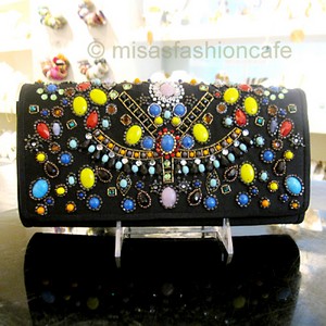 （画像用） SANTI サンティ クラッチ ビジューブラック