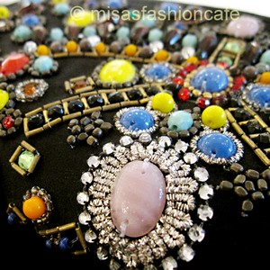 （画像用） SANTI サンティ クラッチ ビジューブラック