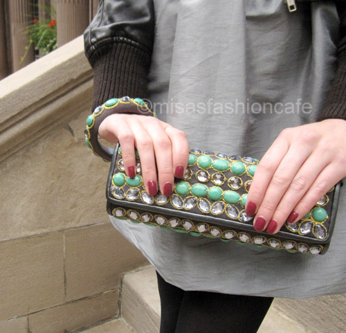 （画像用） SANTI サンティ クラッチ グリーン・ジュエル