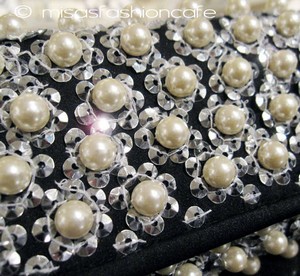 （画像用） SANTI サンティ クラッチ パール小花black