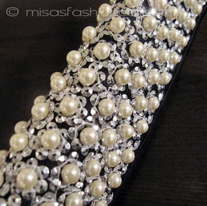 （画像用） SANTI サンティ クラッチ パール小花black