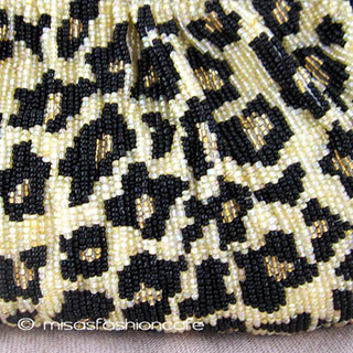 （画像用） SANTI サンティ クラッチ 　ビーズ・レオパード