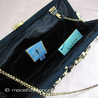 （画像用） SANTI サンティ クラッチ 　ビーズ・レオパード