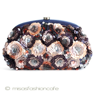 （画像用） ＳＡＮＴＩサンティ　バッグL ネイビーｘモカ・フラワー