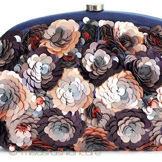 （画像用） ＳＡＮＴＩサンティ　バッグL ネイビーｘモカ・フラワー