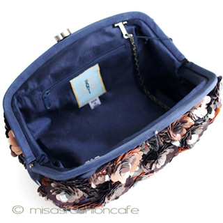 （画像用） ＳＡＮＴＩサンティ　バッグL ネイビーｘモカ・フラワー