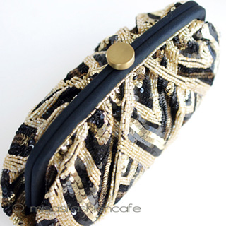 （画像用） ＳＡＮＴＩサンティ 　金＆黒 豪華全面刺繍バッグ