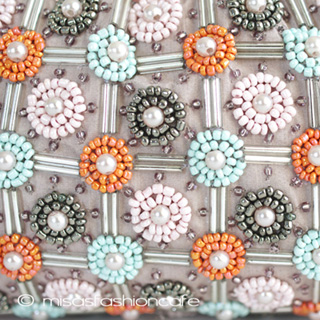 （画像用） ＳＡＮＴＩサンティ　バッグ パール＆ビーズ花チェック