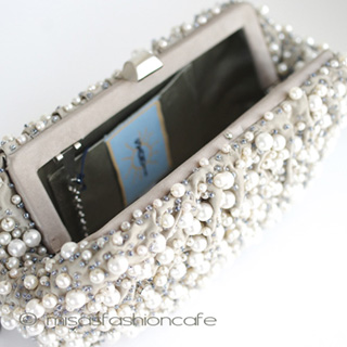 （画像用） ＳＡＮＴＩサンティ　クラッチ パール＆クリスタル再販