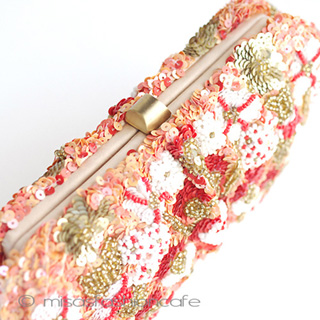 （画像用） ＳＡＮＴＩサンティ クラッチ オレンジ＆金のお花