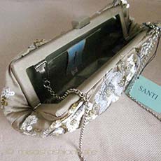 （画像用） SANTI サンティ クラッチ スパンコール・フラワー再販