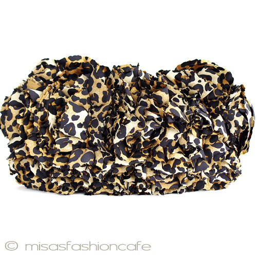 （画像用） SANTI サンティ クラッチ レオパードフラワー