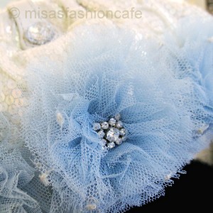 （画像用） SANTI サンティ クラッチ ブルーフラワー（ワイド）