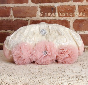 （画像用） SANTI サンティ クラッチ 　ピンクフラワー（ワイド）