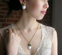 （画像用） クラウンTrifari ネックレス＆イヤリングセット