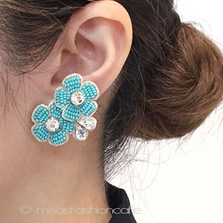 （画像用） ＳＰＡＲＫＬ　イヤリング Turquoise フラワー