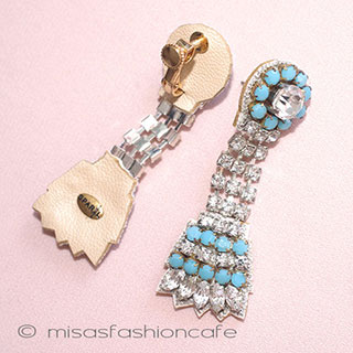 （画像用） ラインストーン刺繍フリンジ イヤリングまたはピアス