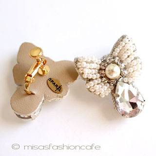 （画像用） ＳＰＡＲＫＬクリスタル・リボン イヤリングまたはピアス