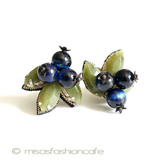 （画像用） ＳＰＡＲＫＬ　イヤリング 天然石　ブルーベリー