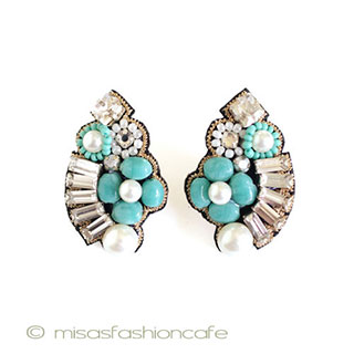 （画像用） ＳＰＡＲＫＬ　イヤリング ターコイズ・フラワー