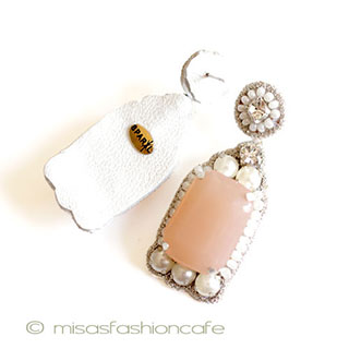 （画像用） ＳＰＡＲＫＬ　ピアス パール＆ピーチ ドロップ