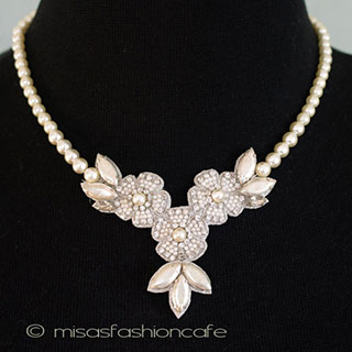 （画像用） ＳＰＡＲＫＬ　ネックレス パールのお花＆銀葉