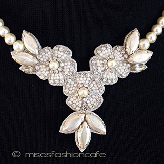 （画像用） ＳＰＡＲＫＬ　ネックレス パールのお花＆銀葉